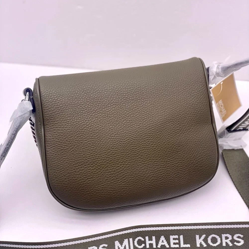 Michael Kors Olive Green Funny Pack Belt Crossbody Bag with Fun Patches